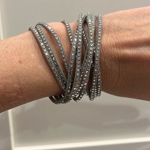 SWAROVSKI suede wrap bracelet.